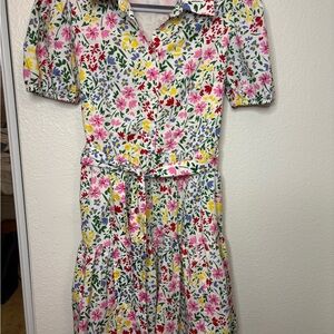 Kate Spade Shoreside Floral Puffy Sleeve Shirtdress, Size Small Made In India